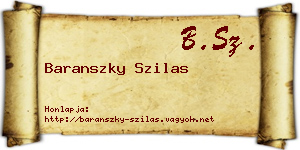 Baranszky Szilas névjegykártya